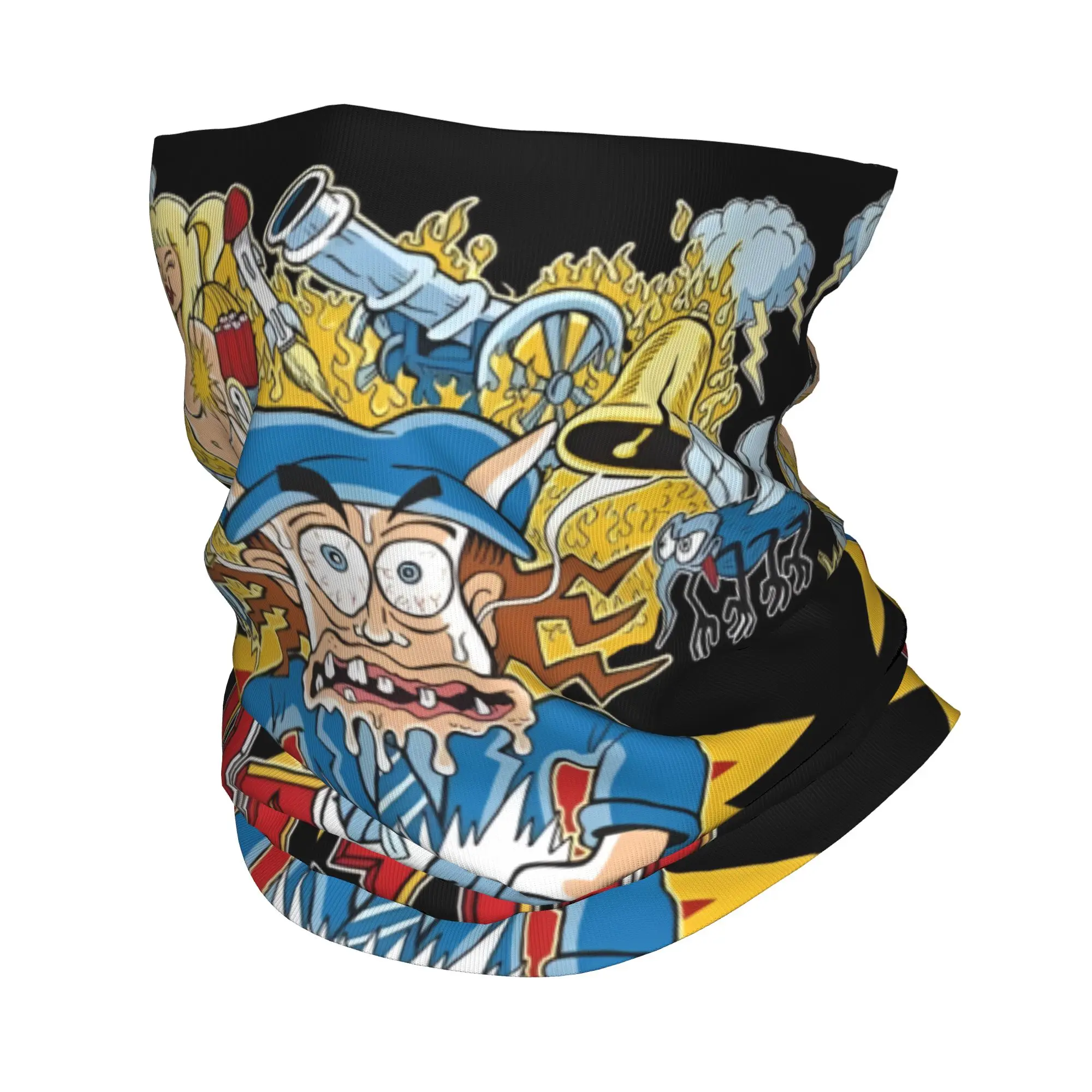 مخصص التيار المتناوب تيار مستمر المعادن الثقيلة الكلاسيكية الرقبة الجراب الرجال النساء يندبروف الشتاء الكرتون باندانا وشاح لركوب الدراجات