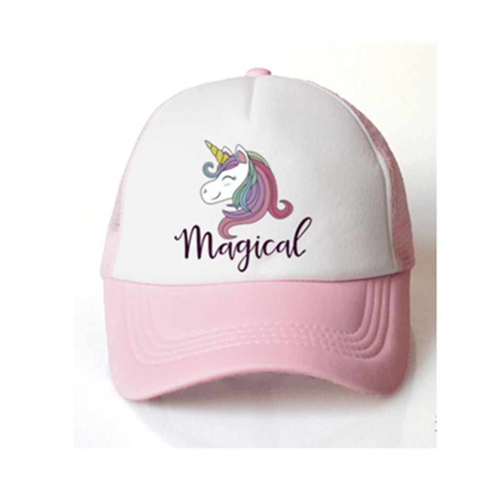 unicorn baseball cap  baby girl hat cap accessories for 2-8 years girl children summer sun cruck hat cap for kids mesh casquette