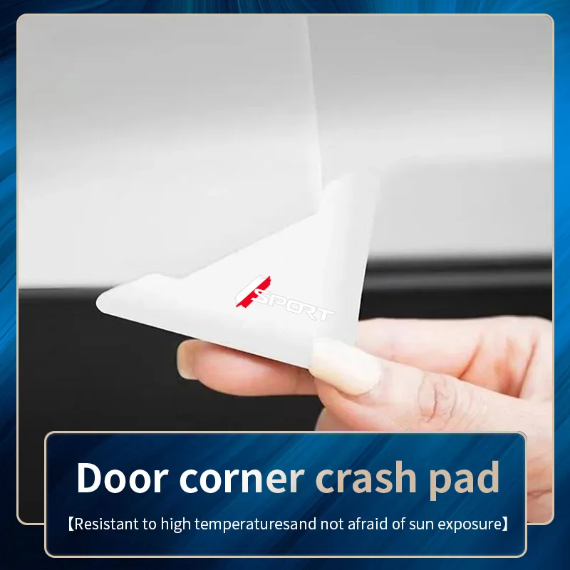 

1/2 pair white car door corner anti-collision sticker, anti scratch SPORT white and red door corner protective sticker