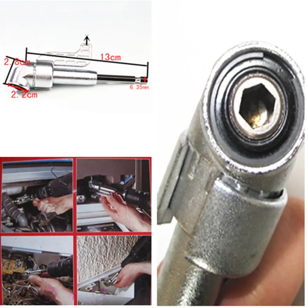 Binoax broca de ângulo magnético 1/4 ", adaptador de chave de fenda 360 graus ajustável polegar flange fora de conjunto cabeça de energia broca