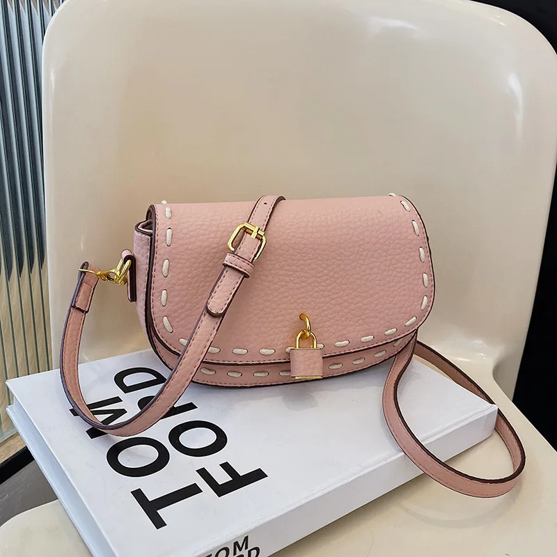 2025 جديد! فاخر - حقيبة كتف نسائية ريترو - مستوحاة من العلامة التجارية - لون خالص، نسيج عالي الجودة، سرج شعبي