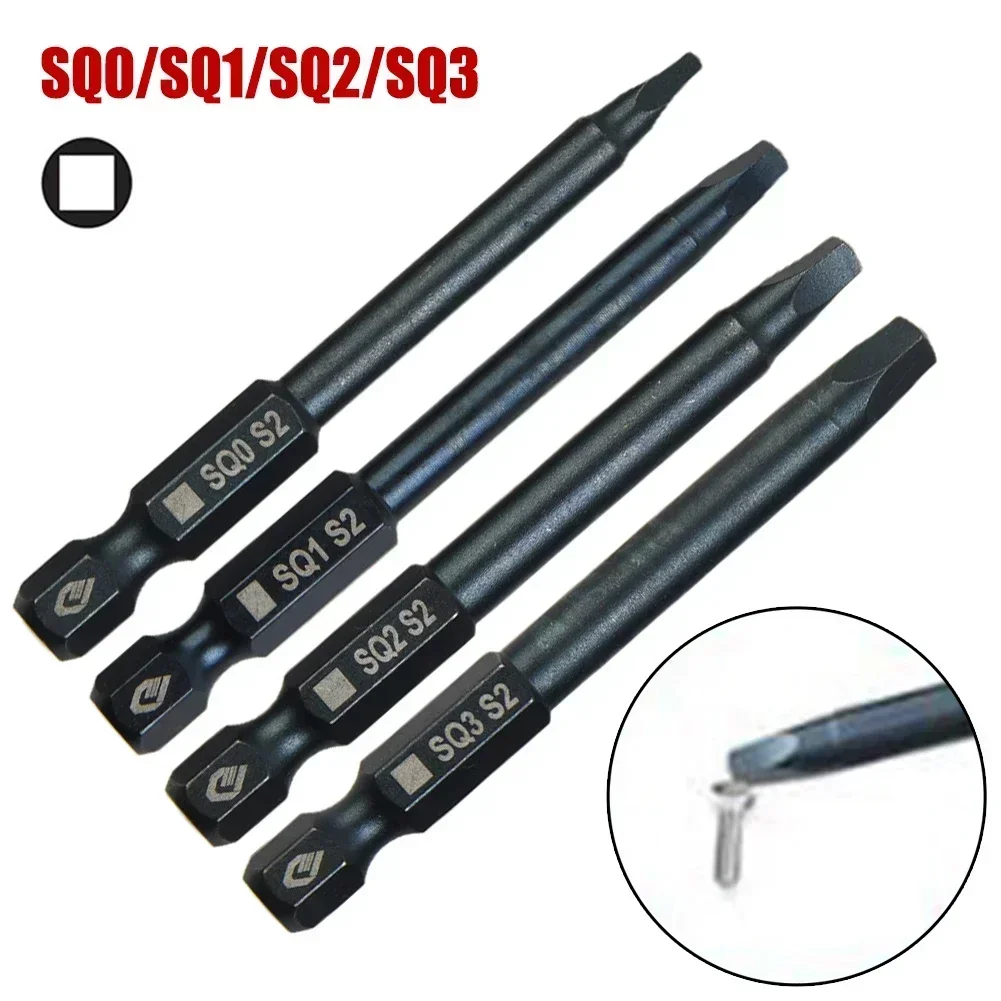 65mm SQ0 SQ1 SQ2 SQ3 Square Head Screwdriver Bit Set Hexagonal Handle Magnetic Screwdriver Precision Screwdriver Hand Tool