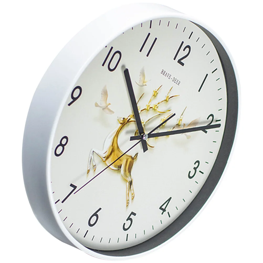 

Gold Reindeer Wall Clock Stylish Silent Decorative Clock for Bedroom Living Room Office Home Use Outdoor Wall Clocks