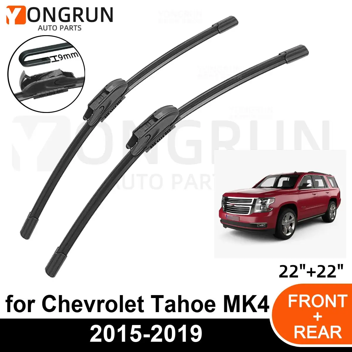 

Car Front Windshield Wipers For Chevrolet Tahoe MK4 2015-2019 Wiper Blade Rubber 22"+22" Car Windshield Windscreen Accessories