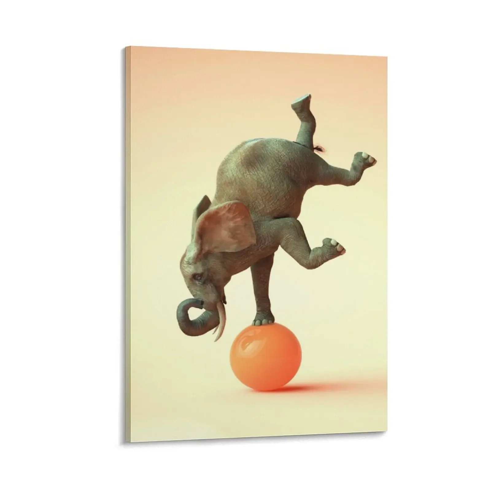 

Elephant balancing on a ball Canvas Painting Wall paintings Luxury living room decoration art