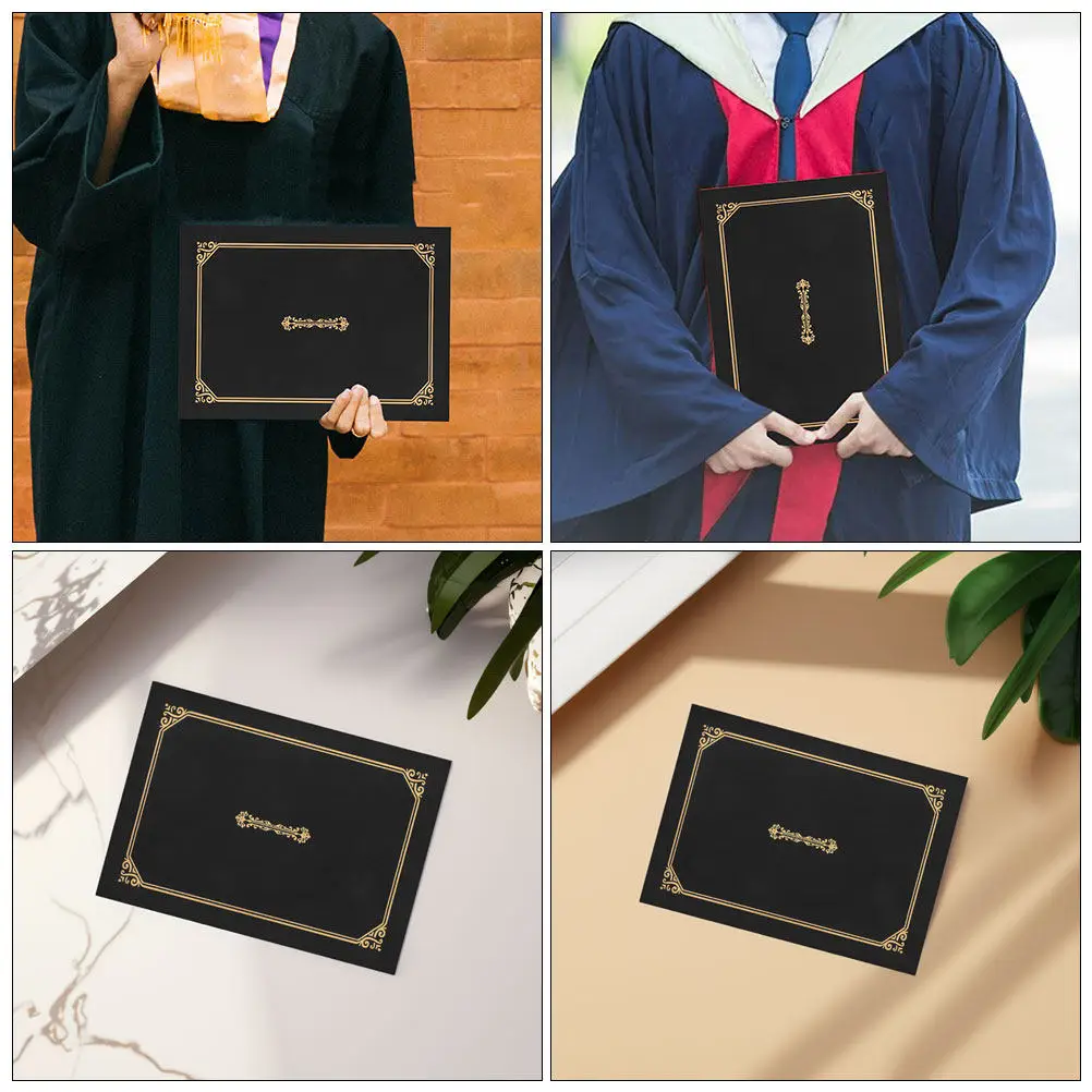 2Pcs Graduation Certificate Holders Diploma Covers Premium Presentation Folders for Award Documents A4 Paper Document Folders