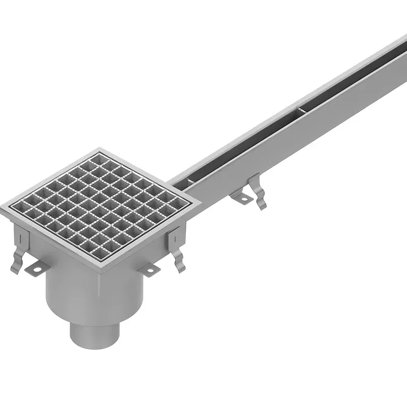 FY 304 Stainless Steel Linear Floor Drain Heavy Duty Sloped Groove Drain for Bathroom Shower Kitchen