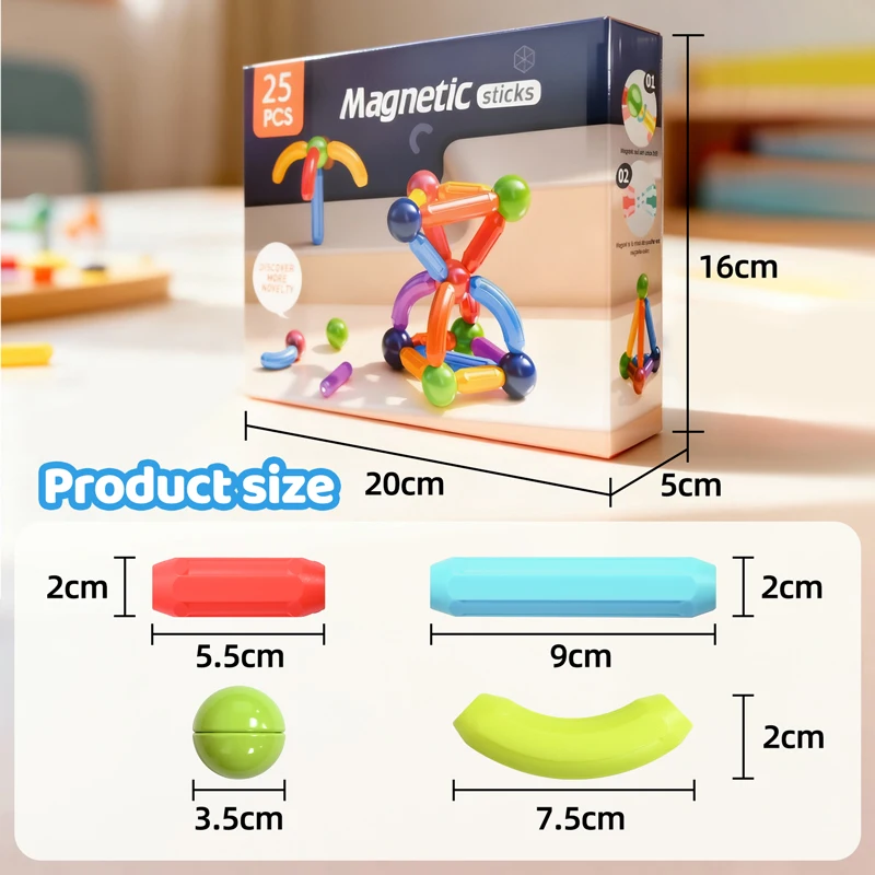 Magnetyczne klocki dla dzieci, zestaw magnetycznych klocków konstrukcyjnych, magnetyczne klocki do budowania, zabawki dla dzieci, zabawki edukacyjne Montessori