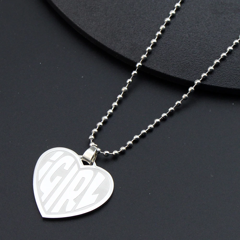 Love Heart IGIRL Zinc Alloy Necklaces for Women Fashion Girl Cool Steel Strand Chain igirl Pendant Necklace bijoux 2024 NEW