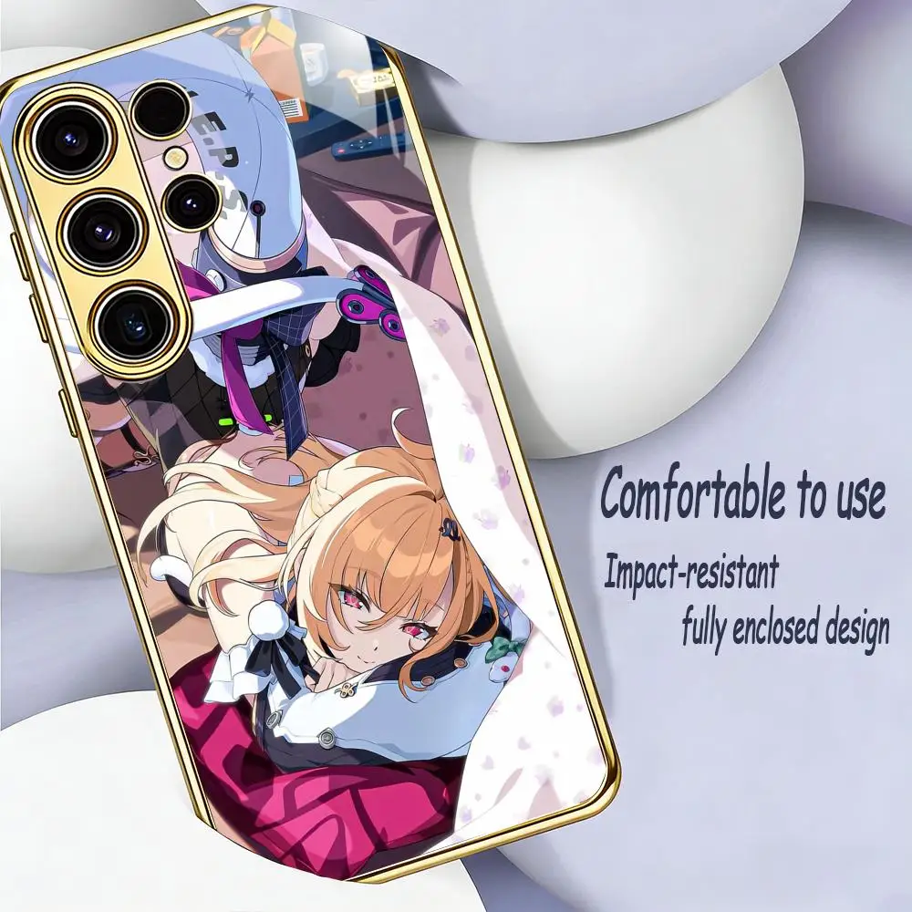 Hot cartoon zenless Cissia Phone Case For Samsung S26 S25 S24 S23 S22 S21 Plus Ultra FE Edge Electroplated glass