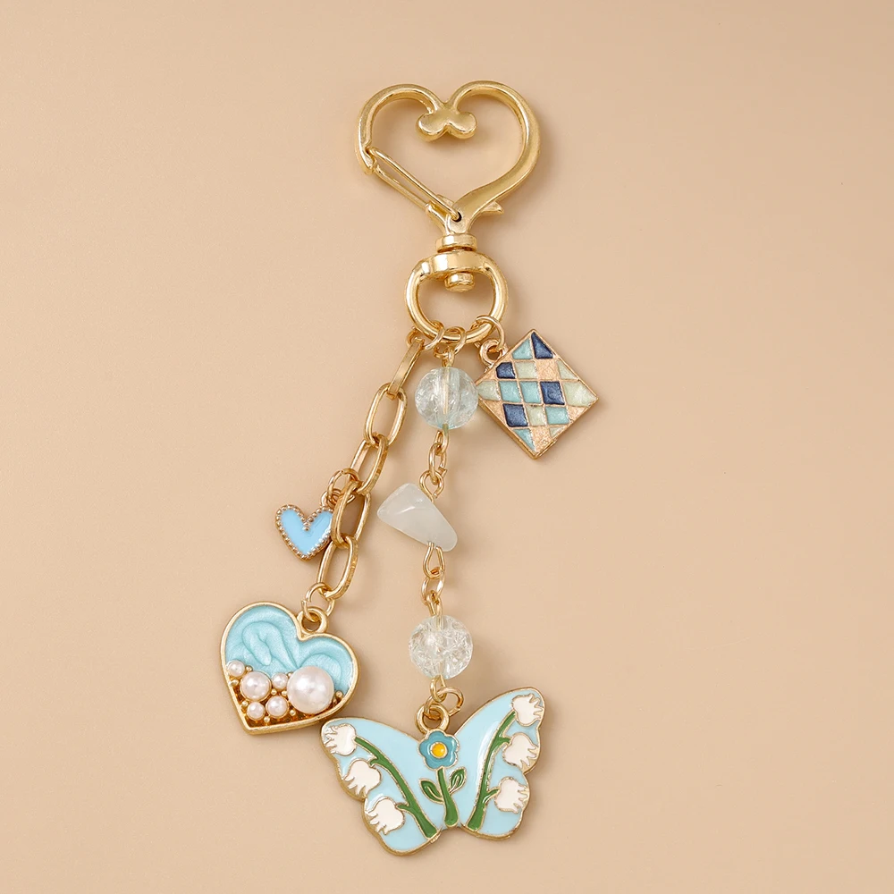 Aihua Y2K Schlüsselanhänger, modisch, niedlich, Liebesherzen, Schmetterling, Blume, Schlüsselanhänger, Ringe für Damen und Herren, Tasche, Rucksack, Hosen, Kette, Schmuck, Geschenke – Detail 12