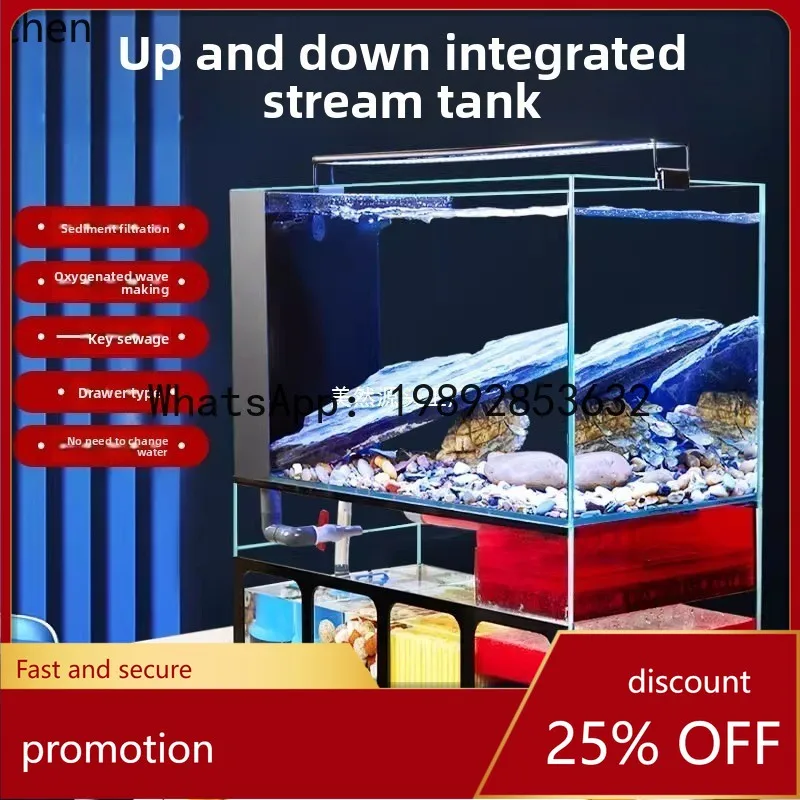 

YFY Living Room Small Fish Tank with Filter Integrated Aquarium Desktop Household Small Fish Tank