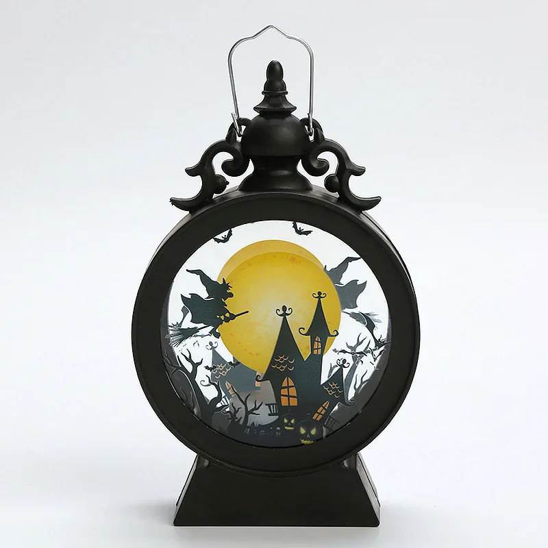 Halloween Decorative Outdoor Lanterns Retro Round Handheld Horselight LED Electronic Candle Light Atmosphere Decoration Light