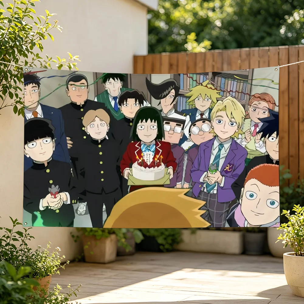 Comic M-Mob Psycho 100 Flag Tapestries For Classroom Dormitory Camping Picnic Party Cheering Home Indoor Outdoor Decor