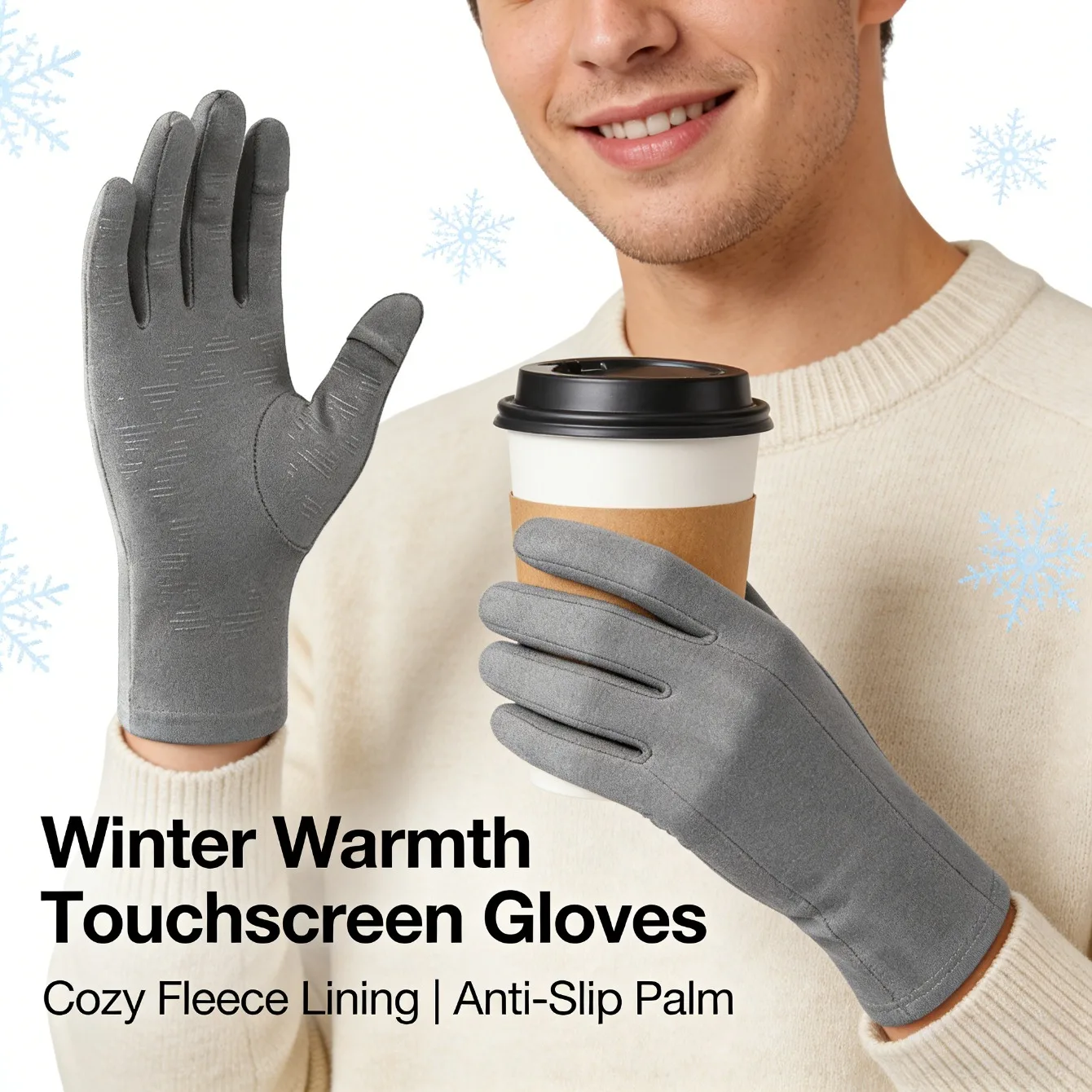 

Unisex Touchscreen Warm Gloves Thin Fleece Lined Winter Cycling Electric Bike Anti - slip And Wear Resistant