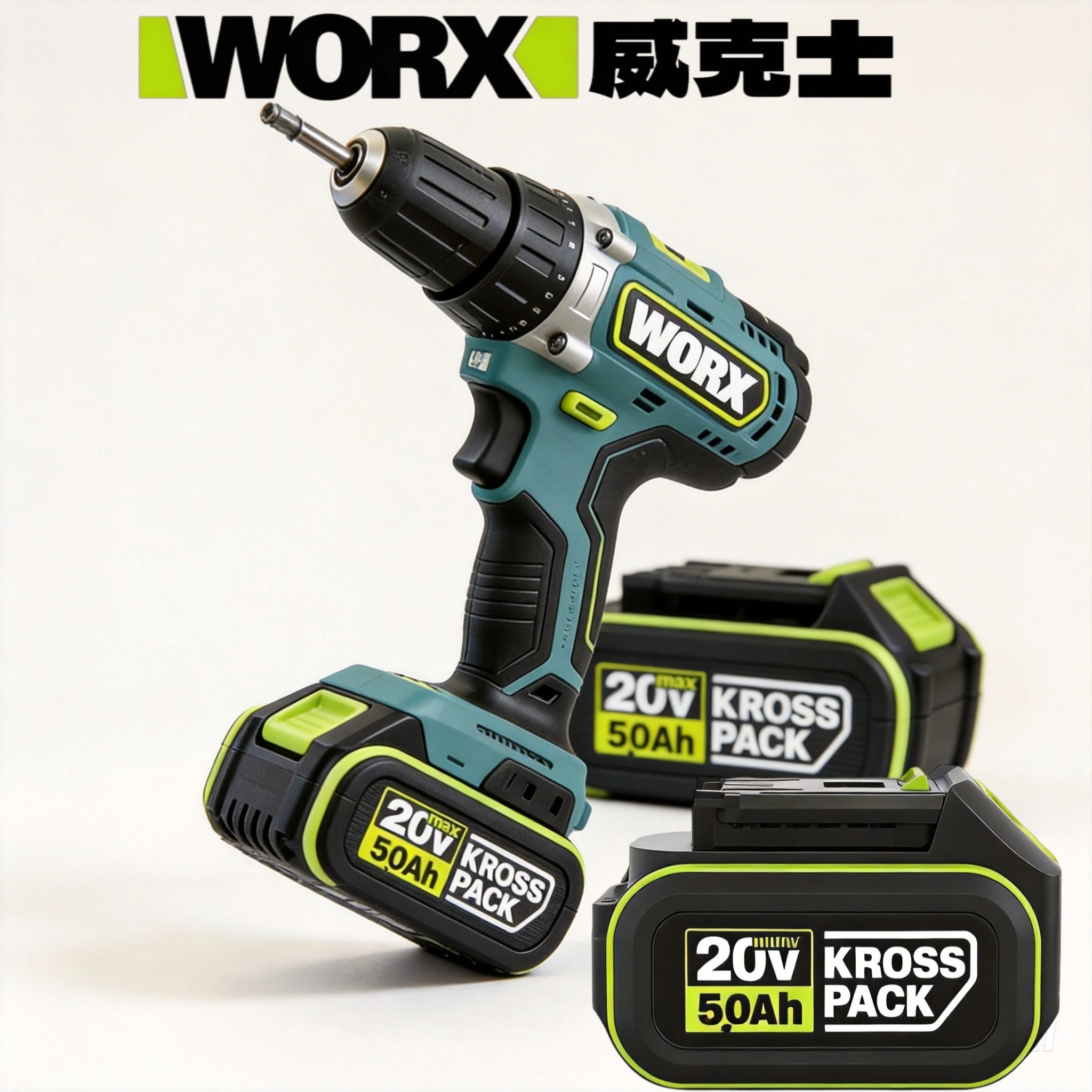 New 20V 5.0Ah Replacement Lithium Battery Suitable for Worx WA3016 WA307 WG251 WG752 WX366 WX523 WX693 WX177 WU533 WU535 WU388