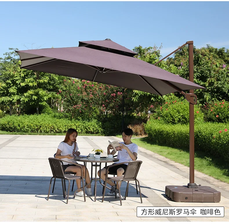 3X4 Umbrella Parasol Outdoor Beach Square Waterproof Sun Protection Umbrella Chair Table Set Roman Parasol For Garden