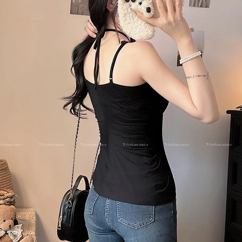 الكورية مثير بلوزة بسيطة المرأة الصيف موضة سليم الرسن القمم الخصر غطاء البطن كاميس الدبابات القمم سيدة