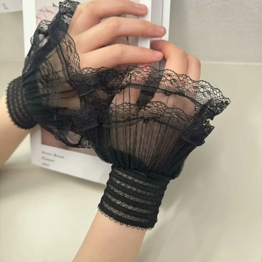 

Новые многослойные накладные манжеты с рюшами, съемные, белые и черные, аксессуар для одежды