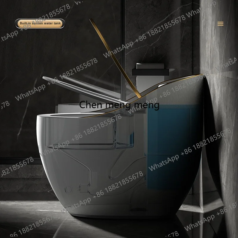New Design Hot Sell Sanitary Ware Siphon Toilet Egg Shape Black White Color Ceramic One Piece Toilet For Bathroom