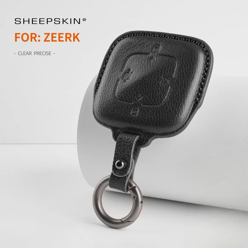 

Car Key Cover For Zeekr 001 009 X 2021 2022 2023 Sheepskin Leather Car Keychain for Zeekr 001