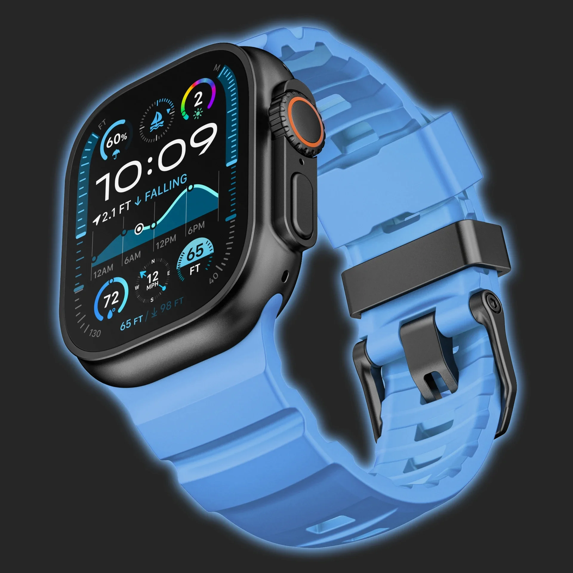 حزام رياضي لساعة أبل الترا 3 2 1 49/46/45/44 مللي متر سوار معصم من السيليكون Iwatch Series 11 10 9 8 7 6 SE3 5 4 سوار 2026