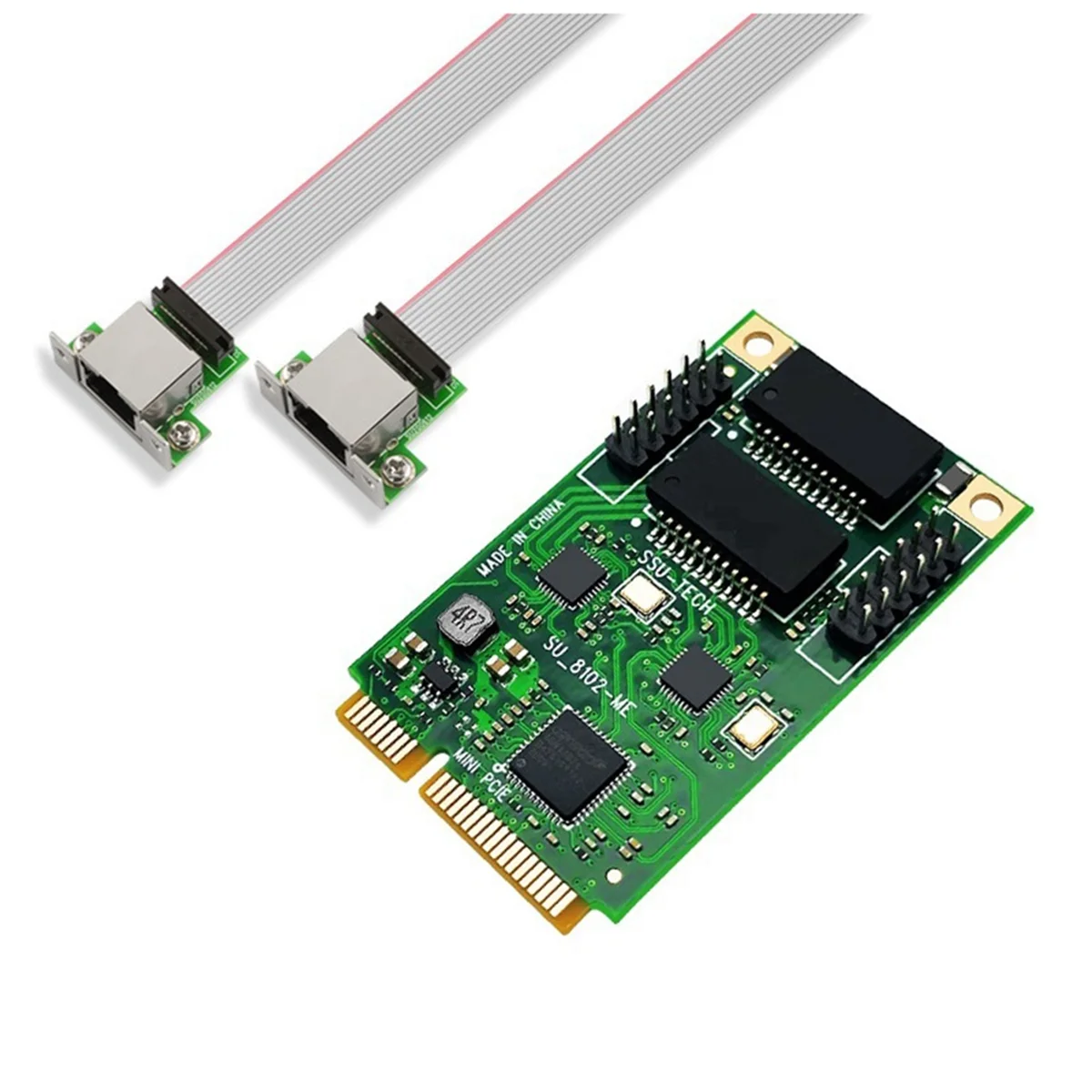 Mini PCI-E to 2port Network Card 1000Mbps Gigabit Ethernet 10/100/1000M RJ45 LAN Network Adapter for Computer PC