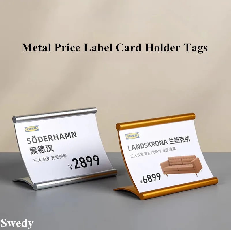 Mini Price Label Card Tag Table Number Card Counter Top Metal Sign Holder Paper Ticket Holder Display Stand