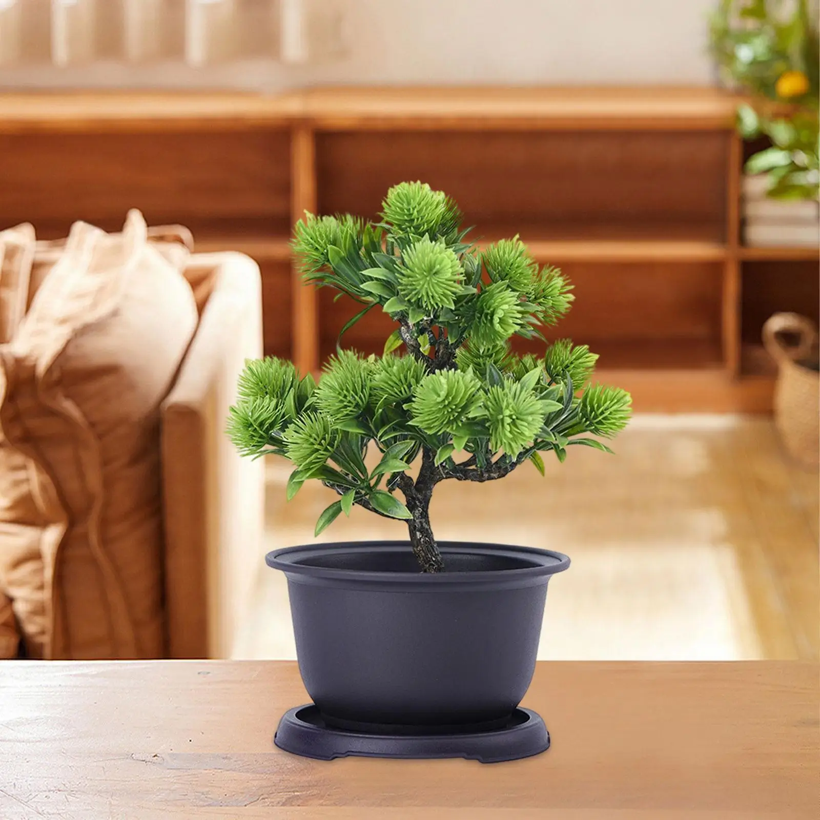 Training Pot with Humidity Tray Flowerpot Portable Outside Desk Container