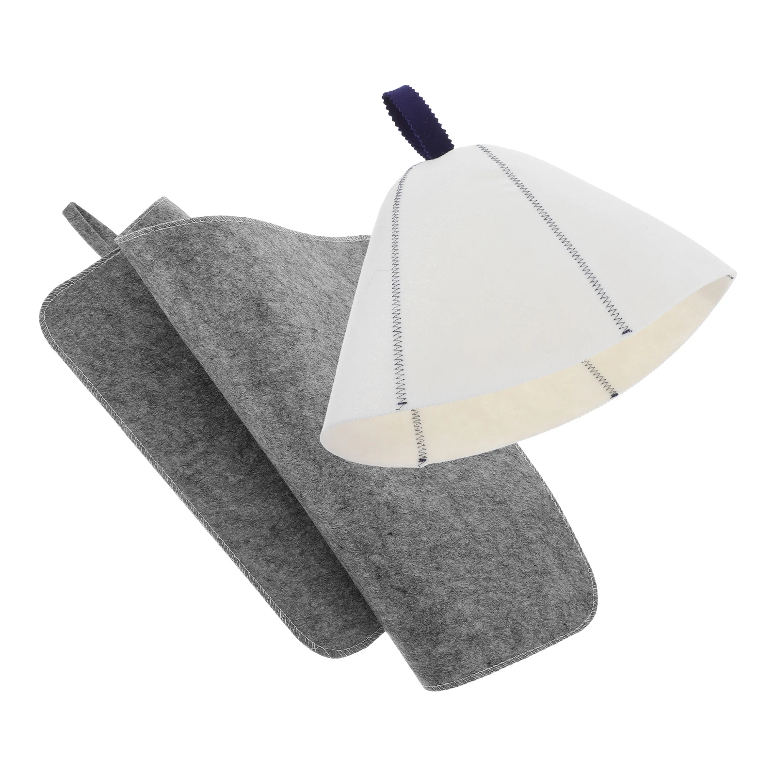 

Sauna Cap Cushion Hat Accessories Felt Hats Hair Shower Insulation Mat Heat Pad 2 Piece Set