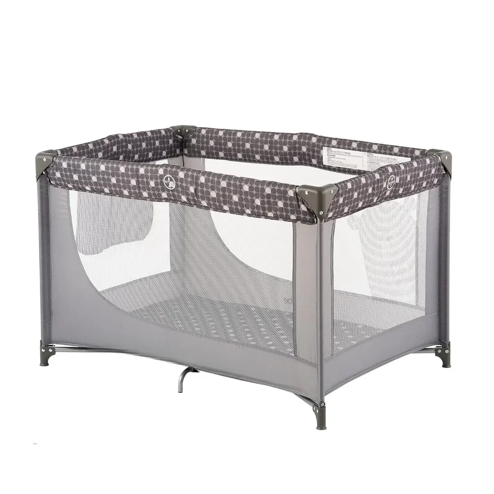 

%a Portable Crib Baby Playpen with Mattress and Carry Bag (Grey)