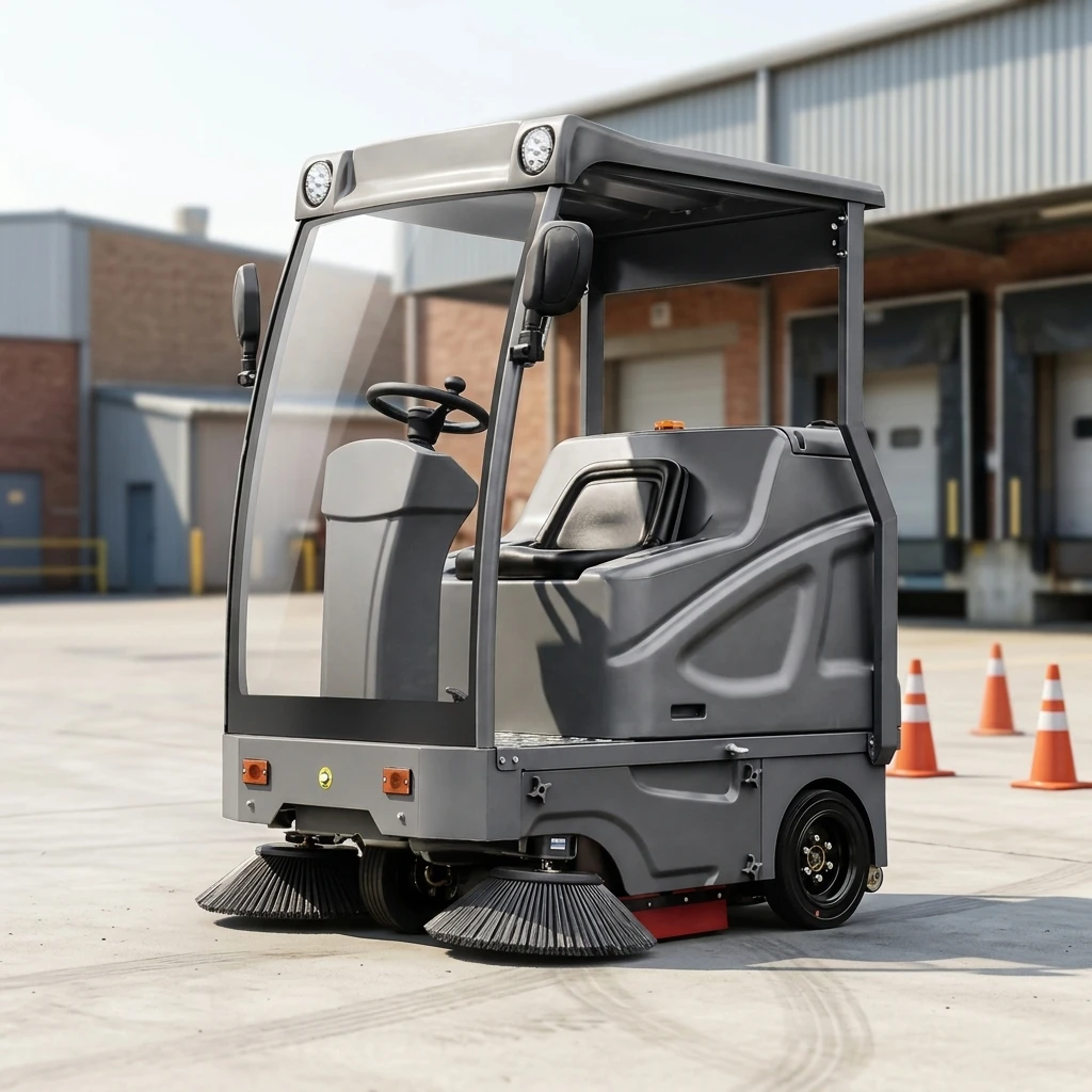 Zoyon ZY-S15 Medium Ride-On Road Sweeper 1500mm Width Large 180L Dust Bin for Factory Warehouse Park