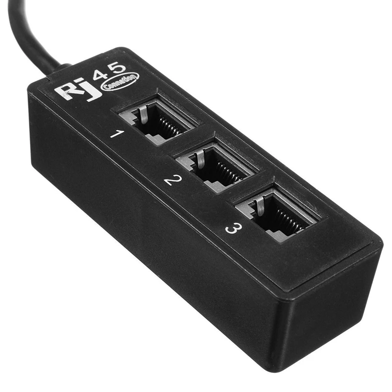 2X RJ45 Male To 3 RJ45 Female Port Network Extender Cable Splitter LAN Ethernet