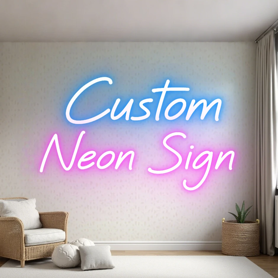 

Изготовленная на заказ неоновая светодиодная вывеска Персонализированное имя с двумя линиями текста Идеально подходит для свадебных магазинов и бизнеса в качестве декора стен Неоновый подарок