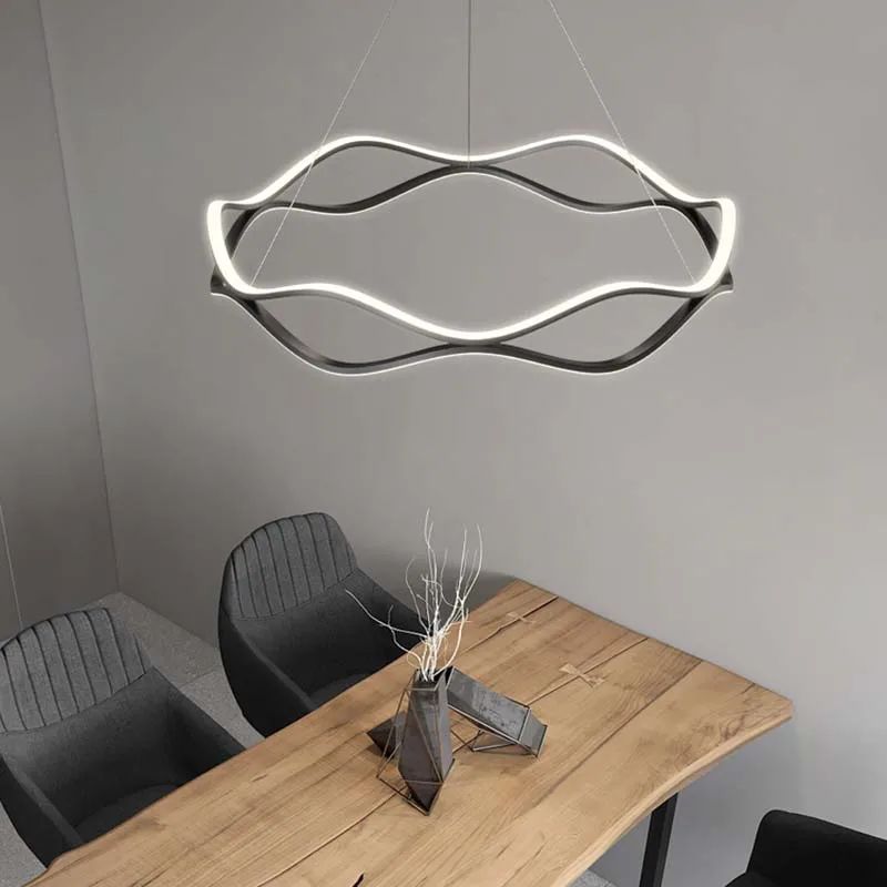 

Modern LED Pendant Light For Bedroom Living Dining Room Chandelier Luxury Ring Hanging Lamp Home Decor Indoor Lighting Fixture