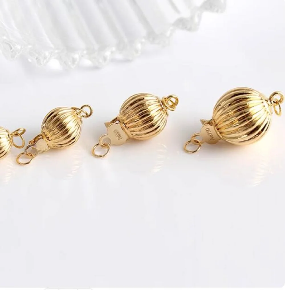 18k gold accessories pearl buckle head k gold lantern buckle DIY handmade bead gold necklace buckle bracelet connection buckle