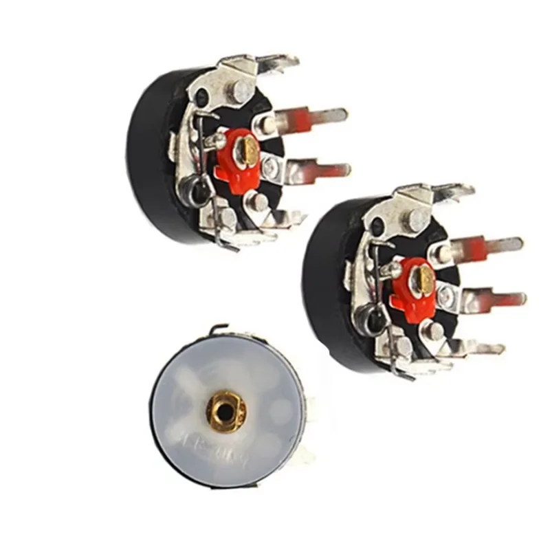 5PCS Straight Angle Radio Potentiometer RV12MM B10K B103 B50K B503 Power Amplifier Volume Potentiometer With Switch 12mm