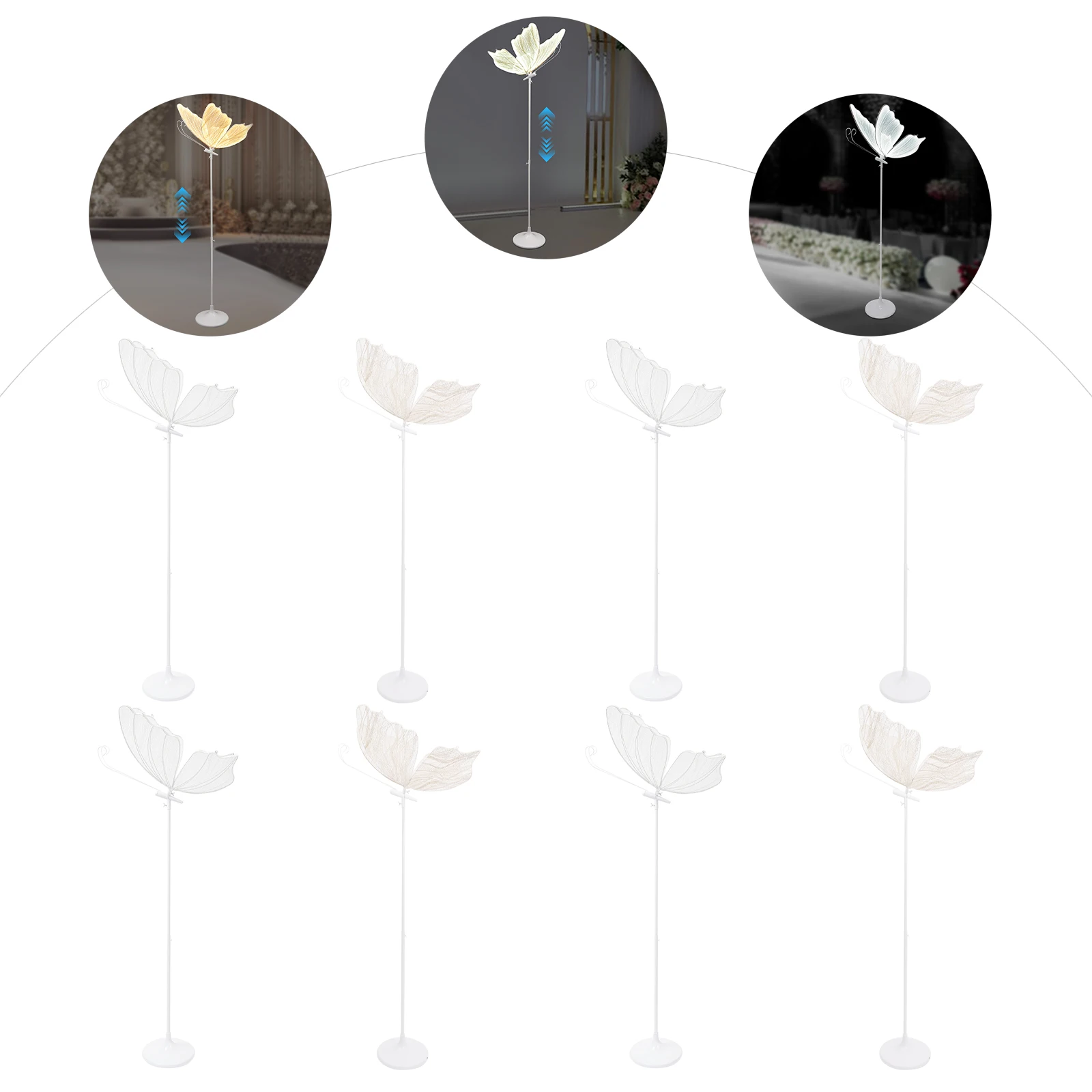 2個セット 60cm ウェディングバタフライフロアランプ クリエイティブバタフライシーリングランプ 結婚式 クリスマス バタフライハンギングデコレーション小道具