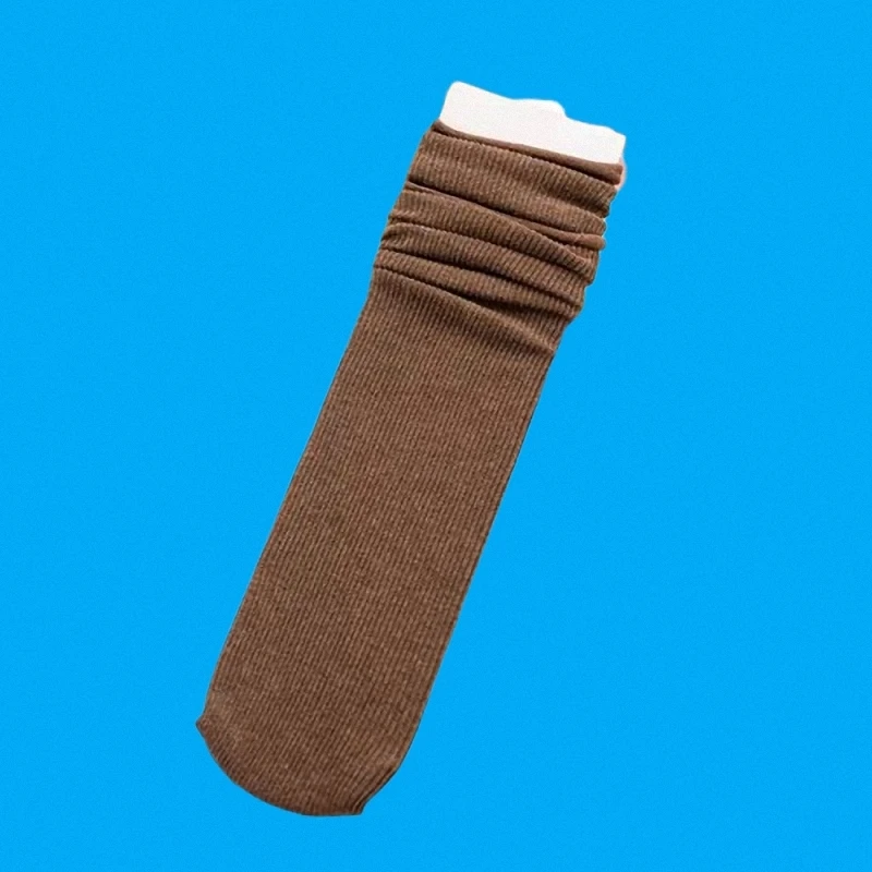 5/10 Pairs Comfortable Striped Cardboard Stacked Socks Retro Double Needle Socks Middle Tube Solid Color Cotton Socks