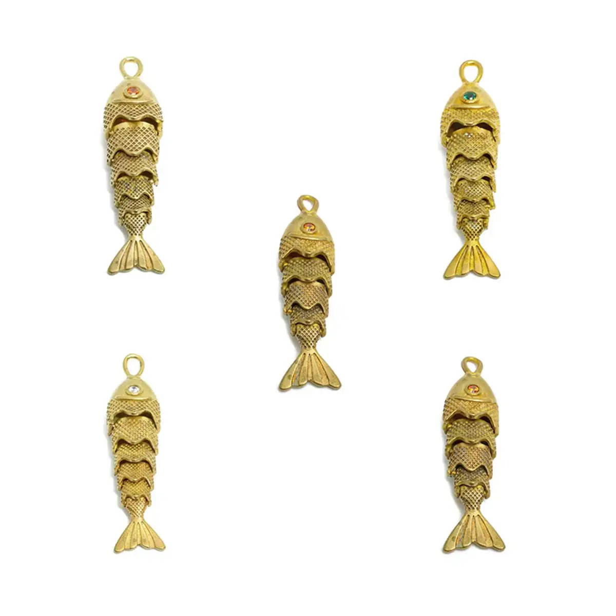 

10Pcs Fashion Brass Goldfish Koi Carp Charm Pendants 3 Colors Rhinestone DIY Handmade Crafts Jewelry Supplies Accessories