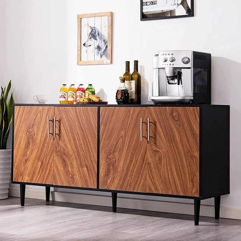 Log color dining side cabinet simple light luxury household cupboard living room storage cabinet
