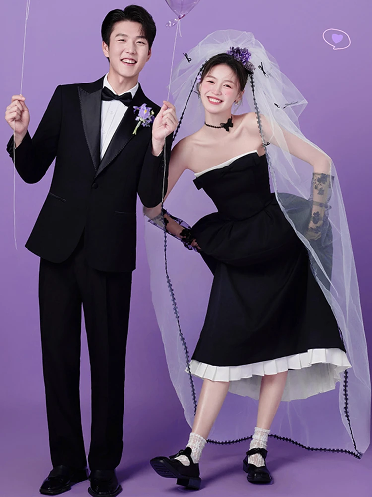 

New Hepburn Style Black Wedding Dress Small Evening Gown Bustier Photography Studio Costume Elegant Lady Fashionable Women's ...