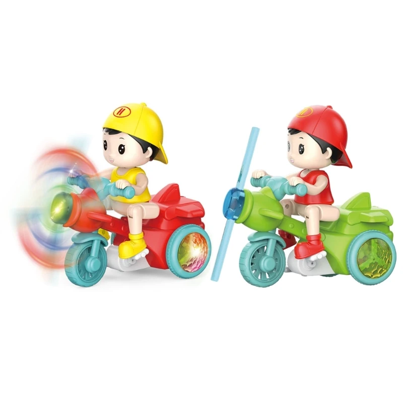 Electronic Traditional Stunt Tricycle Toy Children Music Light Interactive Toy