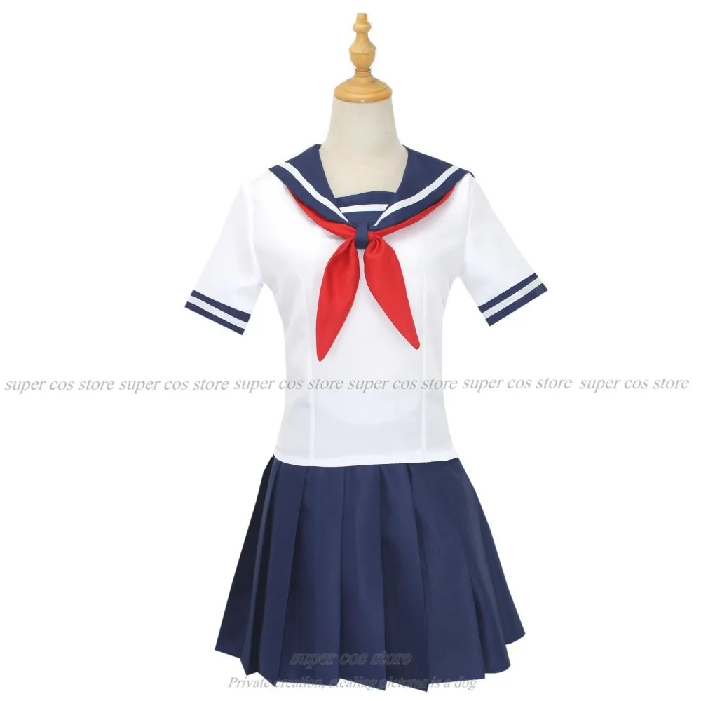 Game Yandere Simulator Ayano Aishi Cosplay Costumes Wig Osana Najimi Girl School JK Uniform Sailor Shirt Skirt Dress Clothes