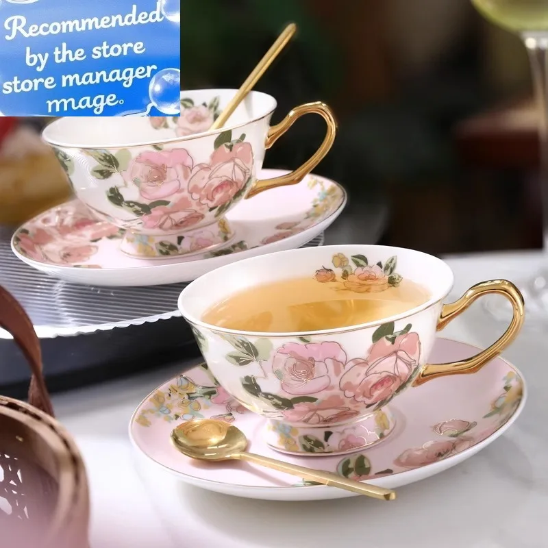 

French floral luxury bone china coffee cup set,Porcelain tea sets,Afternoon Tea Party,Home Tableware teacup