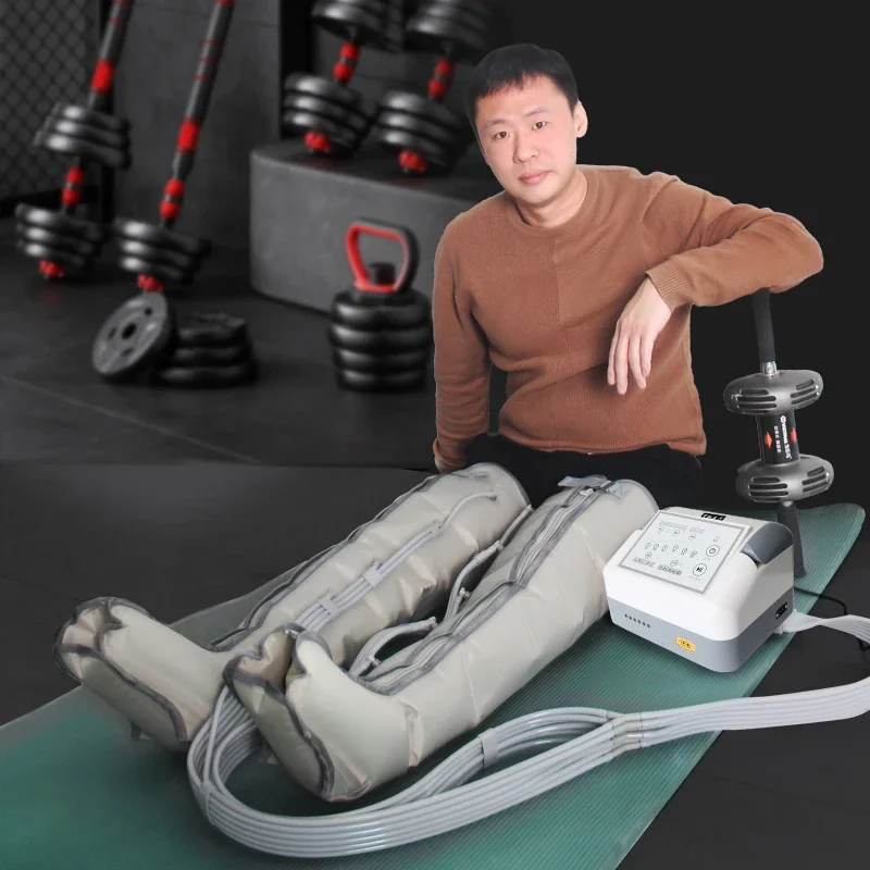 Portable Rechargeable Air Compression Leg Massager Recovery Boots for Body Foot Waist and Arm Heat Function Pain Relief