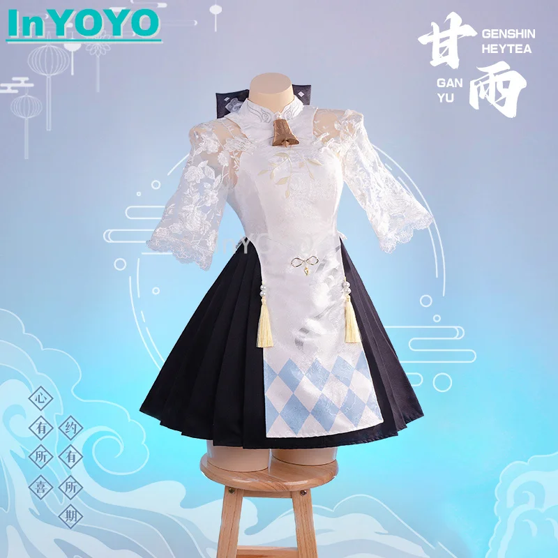 

InYOYO Ganyu Cosplay Genshin Impact Costume Lovely Cheongsam Dress Uniform Game Suit Women Halloween Party Outfit New 2023