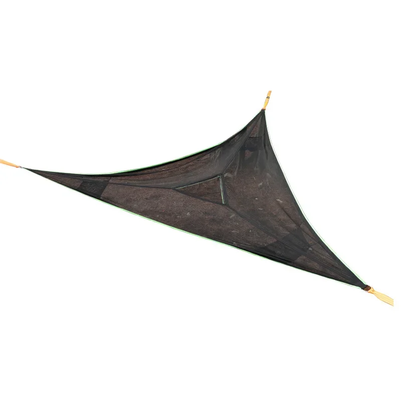 Outdoor multi-person hammock large aerial tree tent aerial camping net bed triangular suspension anti-rollover cradle