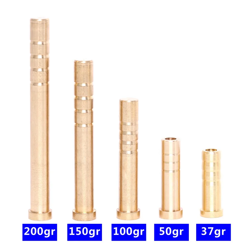 6pcs Copper Seat Arrow Tip Insert Arrow Shaft Linker 37/50/100/150/200 Grains Fit ID 6.2mm Carbon Arrows Shaft Accessories