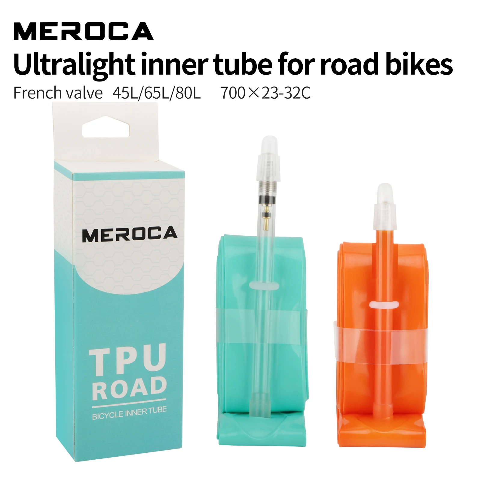 

Road Bike TPU Inner Tube 700x23-32C, FV 45L/65L/80L Ultra-Light Road Bicycle Inner Tube for Cycling